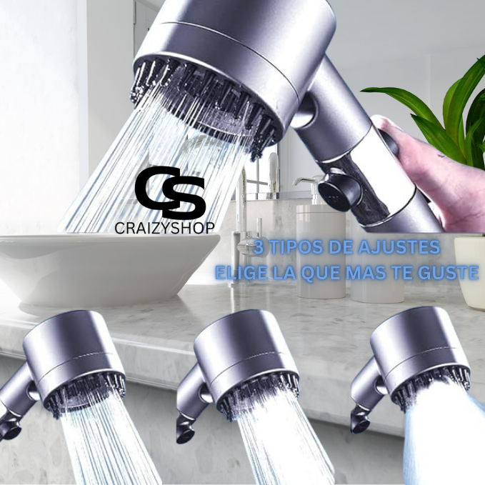 CABEZAL DE DUCHA 4 EN 1 C/FLEXIBLE